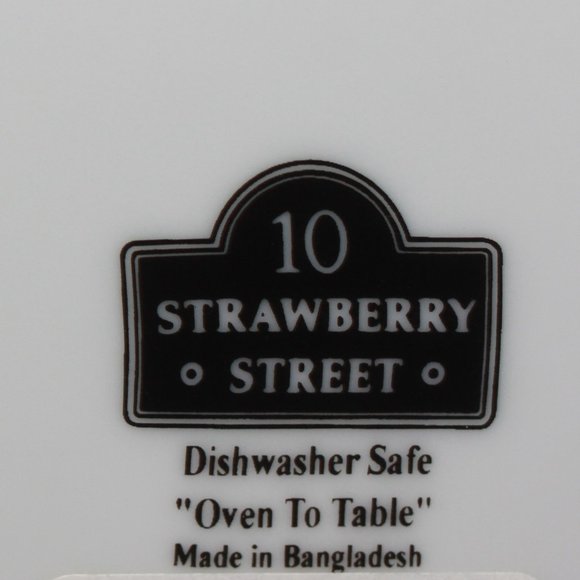 Ten Strawberry Street Poinsettia Silver & White Bowls LOT of 4